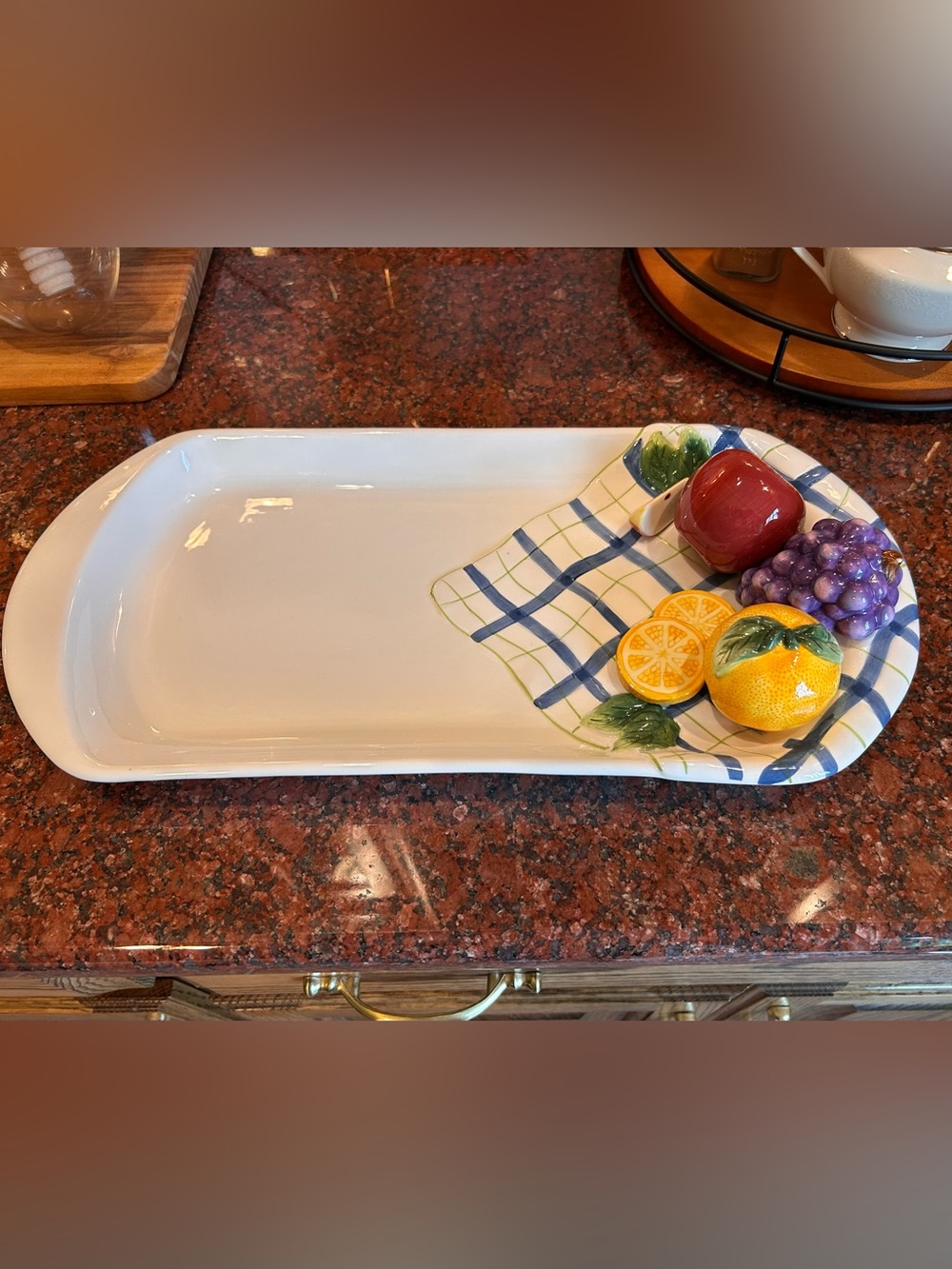 GANZ Bella Casa White Ceramic Serveware Platter